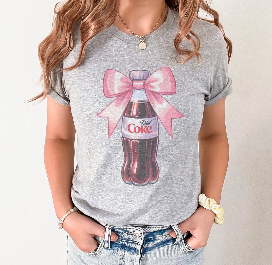 Diet Coke Cutesy Bow Tee - Blush & Cactus