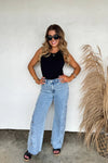 **PREORDER** Floral Charm Wide Leg Jean - Blush & Cactus