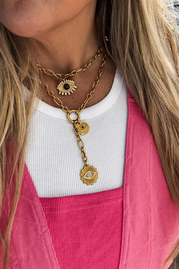 Gleaming Guardian Gold Necklace