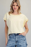 Butter Yellow Mineral Washed Open Top - Blush & Cactus