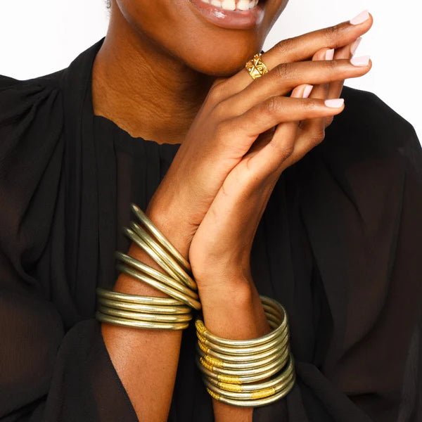 BuDhaGirl Etoile All Weather Bangles® (Set of 6) - Blush & Cactus