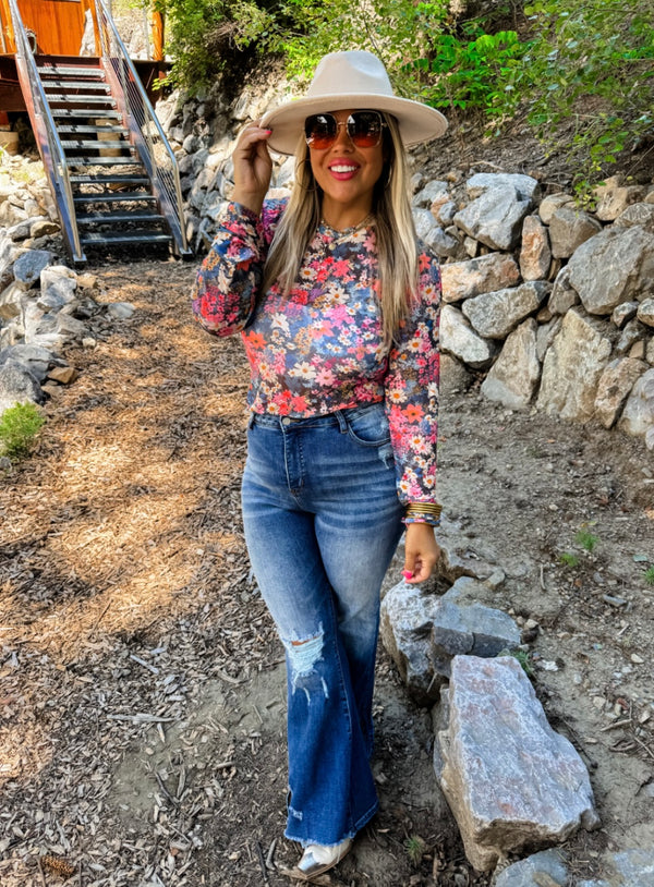 Floral Long Sleeve Mesh