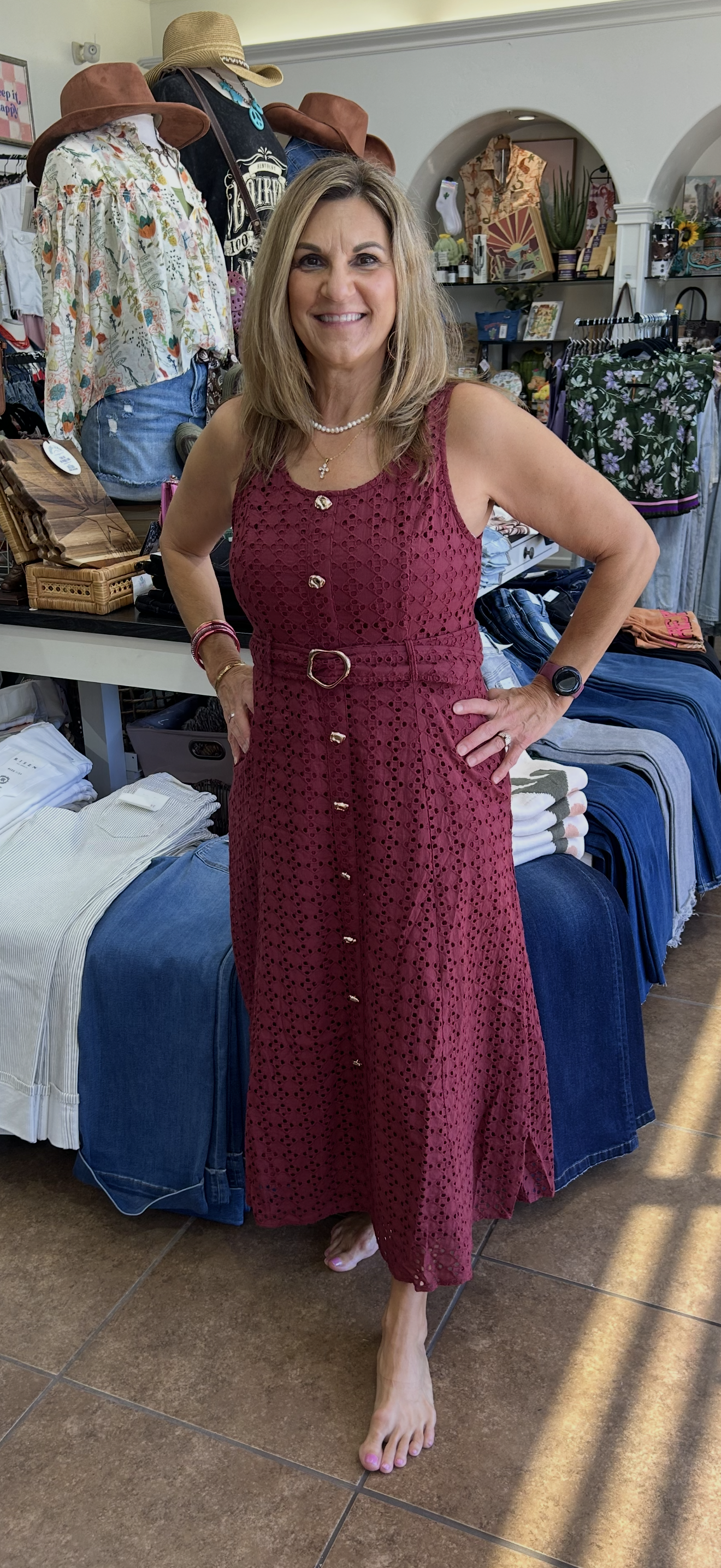 Entro Solid Sleeveless Midi Dress
