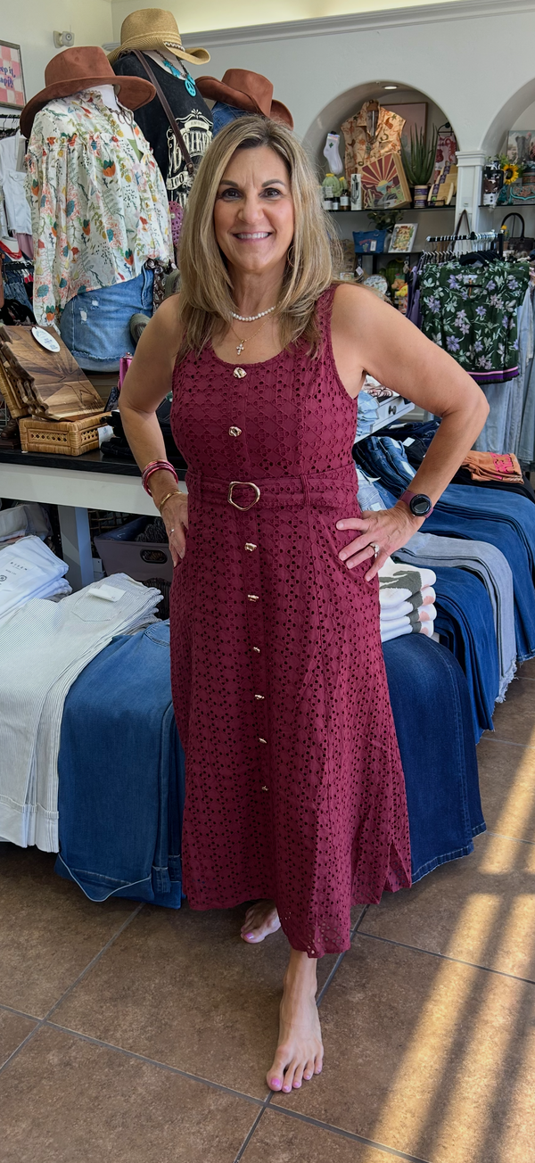 Entro Solid Sleeveless Midi Dress