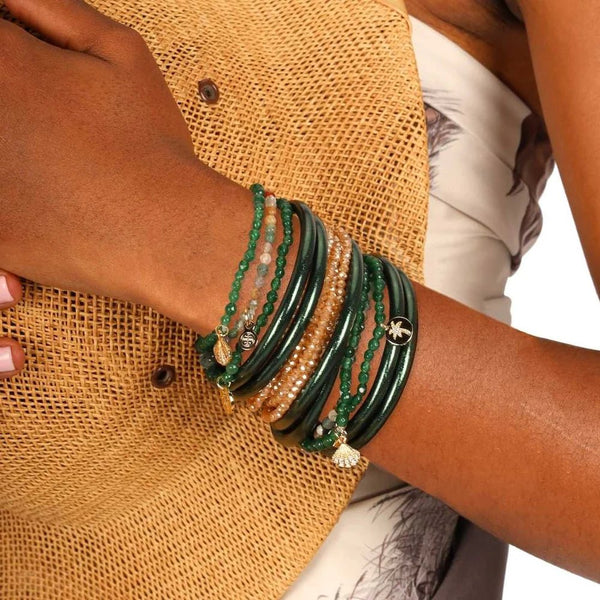 Budha Girl Frond All Weather Bangles® (Set of 6) - Serenity Prayer - Blush & Cactus
