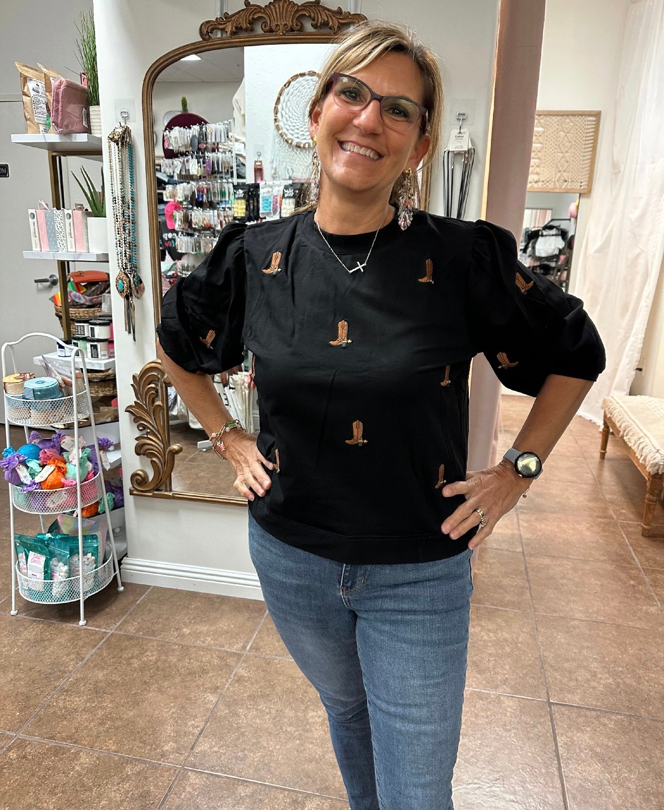 Cowgirl Chic Short Sleeve - Blush & Cactus