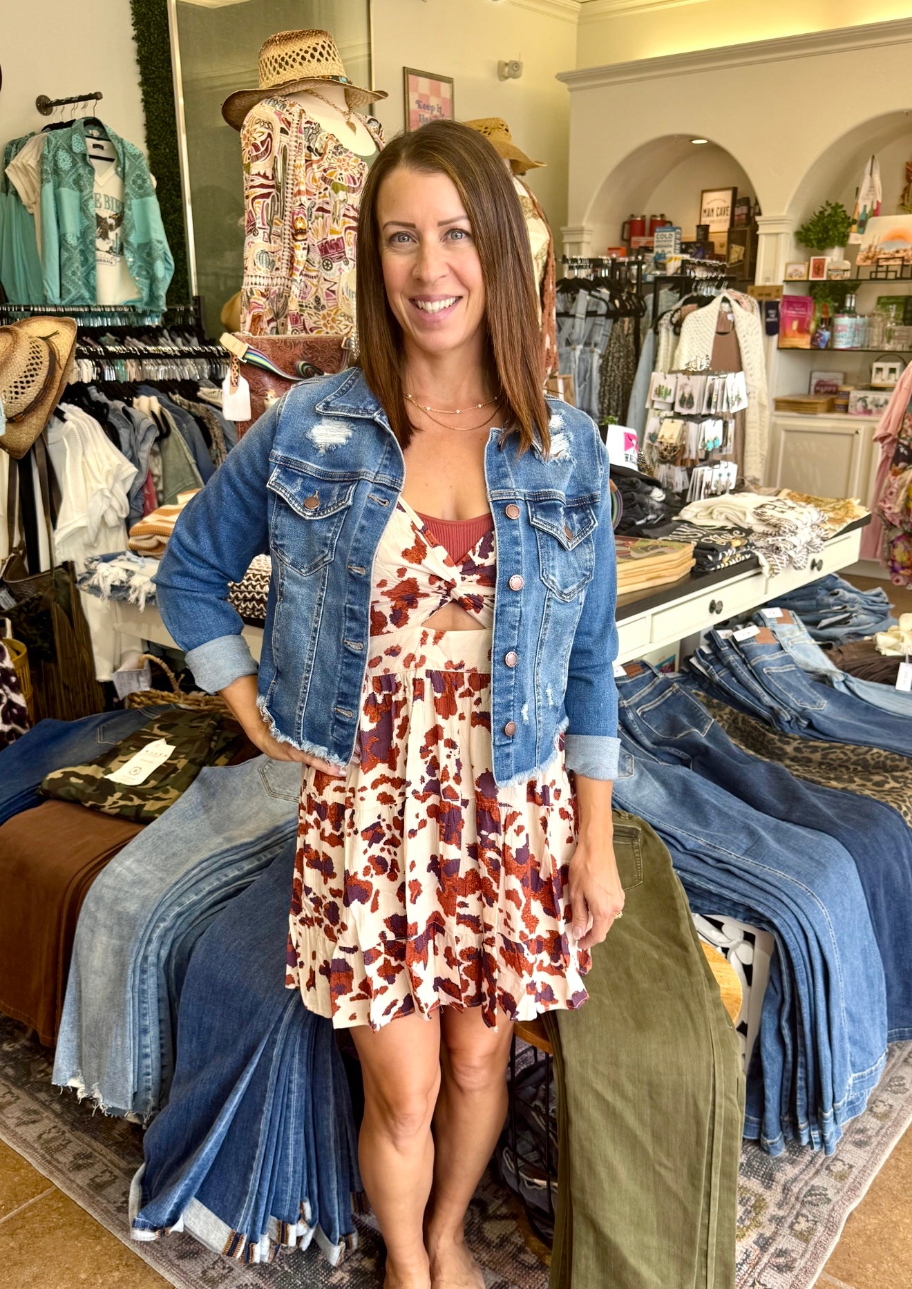 Howdy Cutie Dress Cowprint