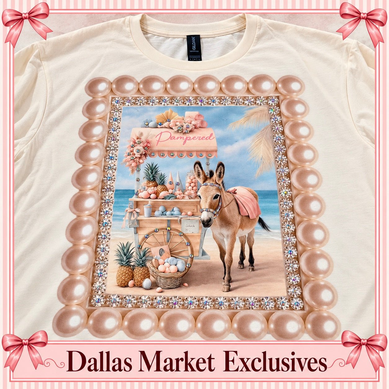 DALLAS MARKET EXCLUSIVE 🎀Pampered Donkey Tee - Blush & Cactus