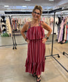 Summer Sips Striped Maxi Dress - Blush & Cactus