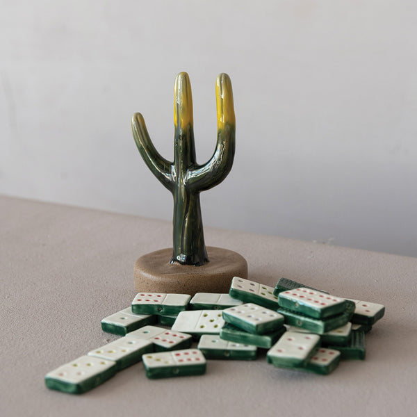 3-1/4"Rd Stoneware Cactus