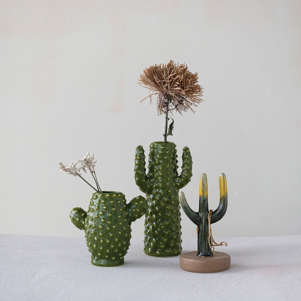 4"L x 7-3/4"H Stoneware Cactus