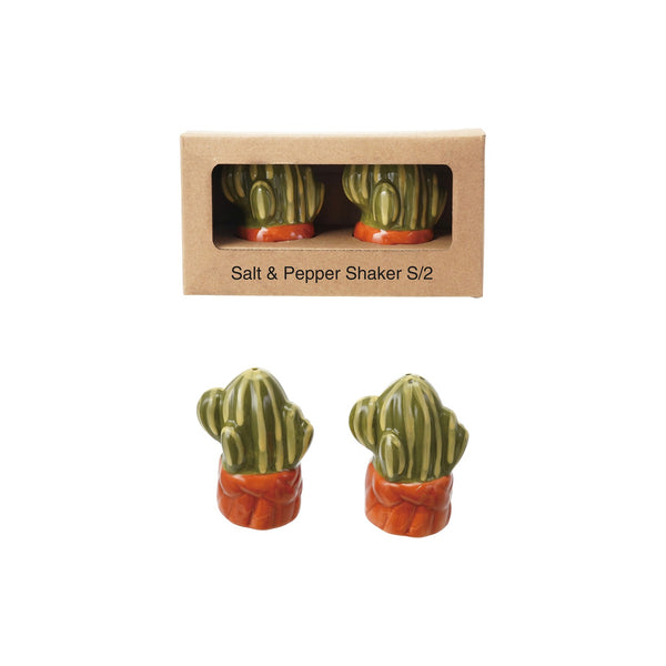 S/2 4-1/2"L x 3"H Ceramic Salt & Pepper Shakers