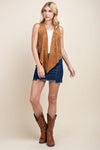 Suede Vest with Studded Fringe