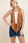 Suede Vest with Studded Fringe