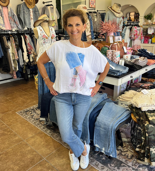Pink Kicks Bling Novelty Graphic Tee