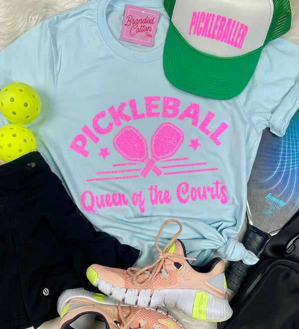 SALE GAME DAY Pickleball Queen Graphic Tee - Blush & Cactus