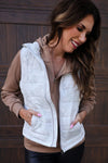 Delilah Puffer Vest - White Chloe Camo - Blush & Cactus