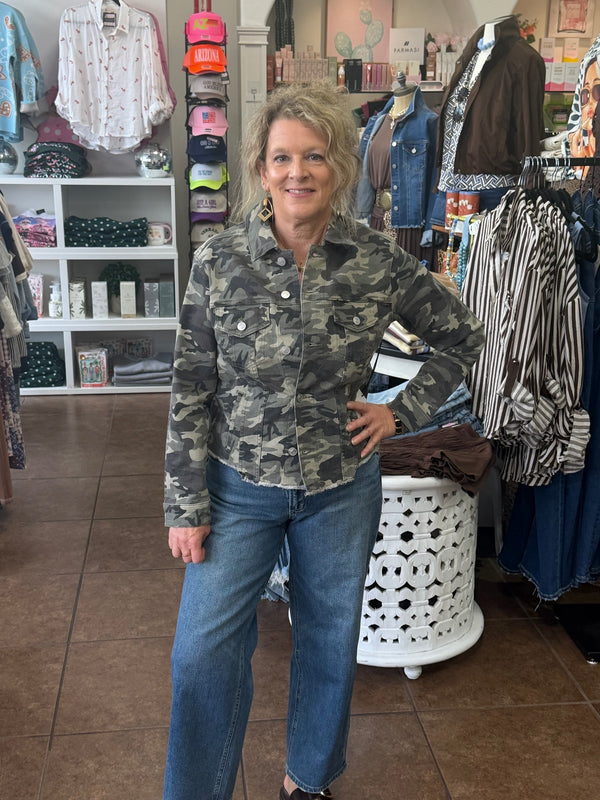 Mica Denim Camouflage Jacket - Blush & Cactus