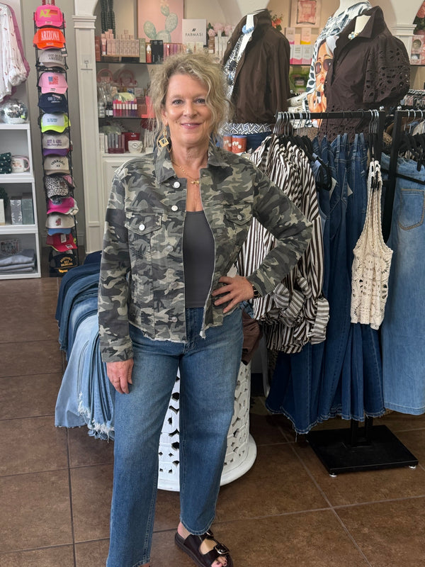 Mica Denim Camouflage Jacket - Blush & Cactus