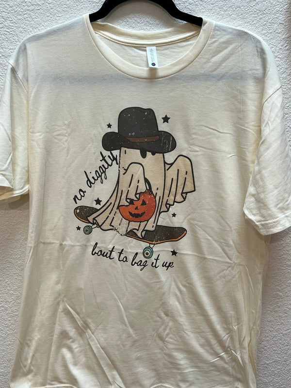 No Diggity bout to bag it up - Graphic Halloween Tee - Blush & Cactus