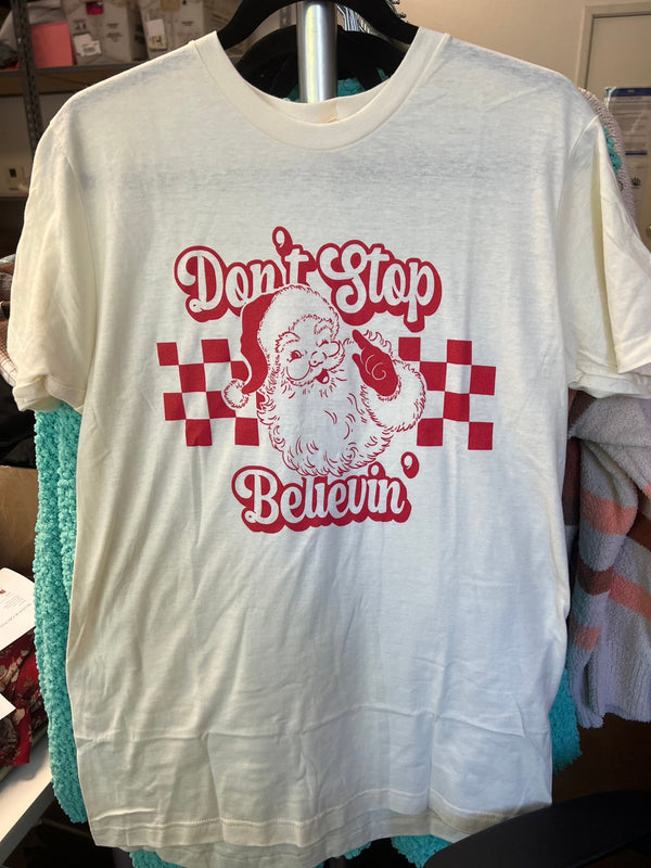 Don't Stop Believing Graphic Tee - Blush & Cactus