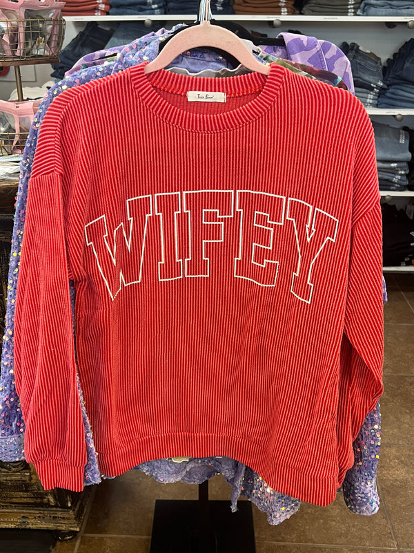 Wifey Graphic Ribbed L/S Tee