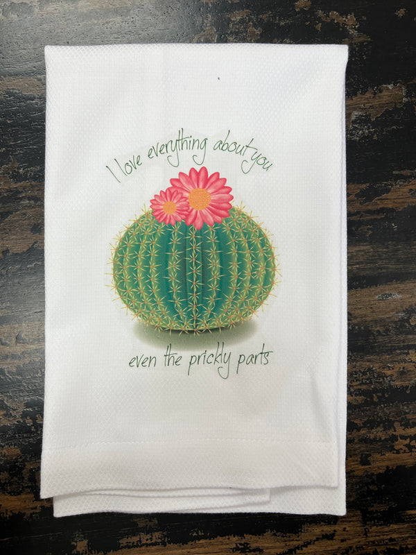 Huck Towel - Cactus / I love everything about you