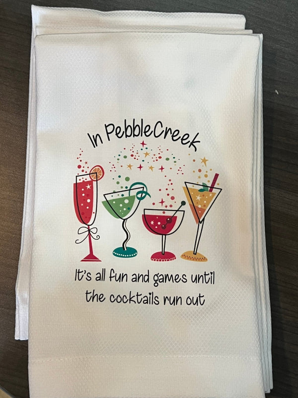 Huck Towel - In Pebble Creek It's All fun and games until the cocktails run out - Blush & Cactus