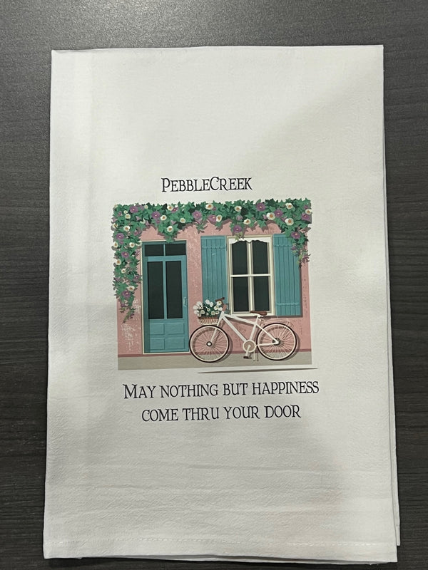 Kitchen Towel - Pink Bldg: May Nothing But Happiness "PebbleCreek" - Blush & Cactus