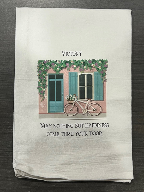 Kitchen Towel - Pink Bldg: May Nothing But Happiness "Victory"