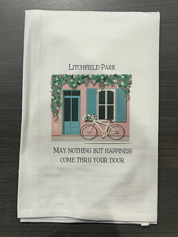 Kitchen Towel - Pink Bldg: May Nothing But Happiness "Litchfield Park"
