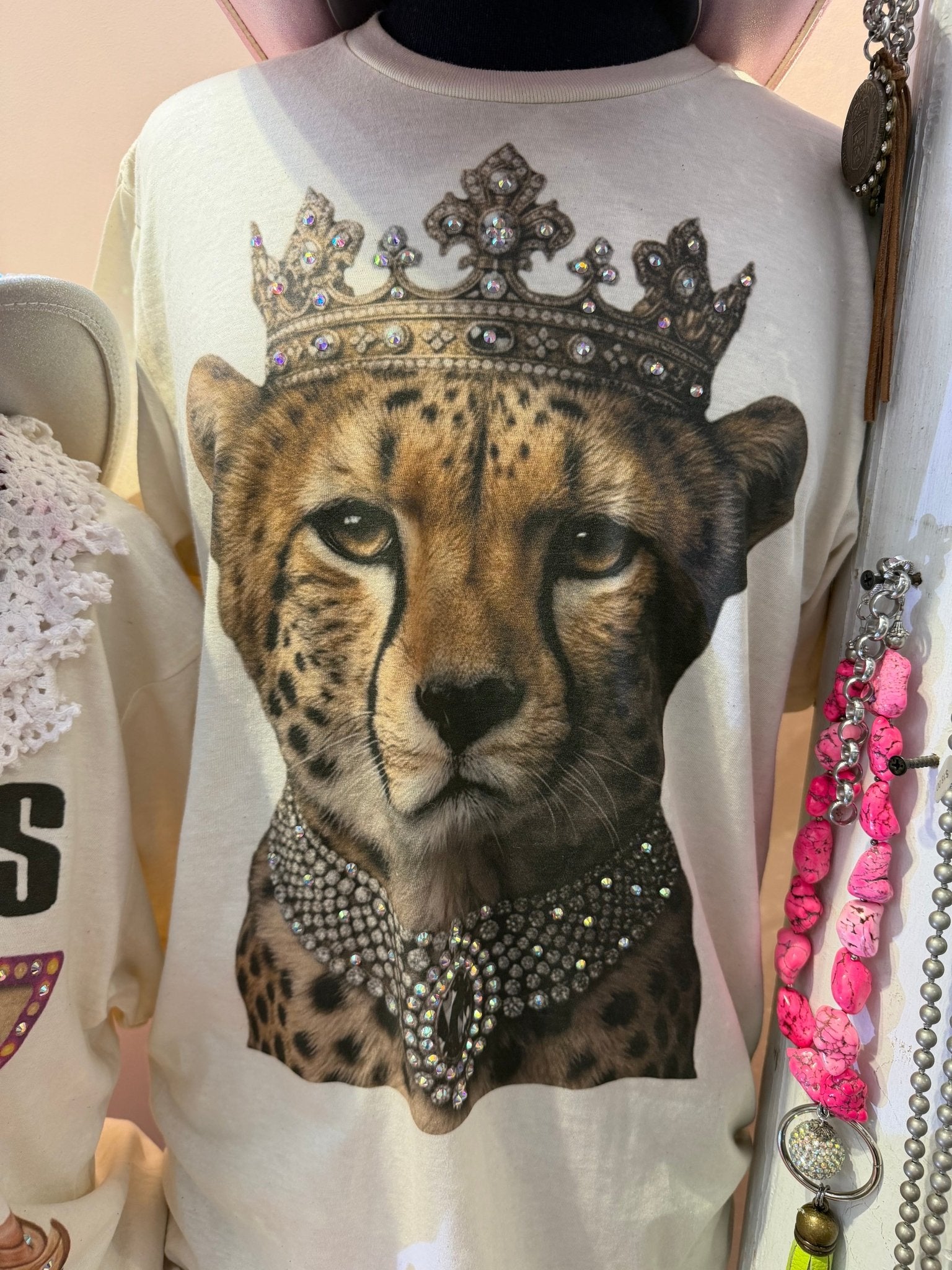 Queen Energy Bling Tee - Blush & Cactus