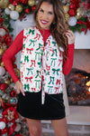 Twila Quilted Tie Vest - Midnight Bow Christmas Edition - Blush & Cactus