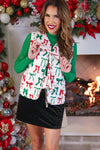 Twila Quilted Tie Vest - Midnight Bow Christmas Edition - Blush & Cactus