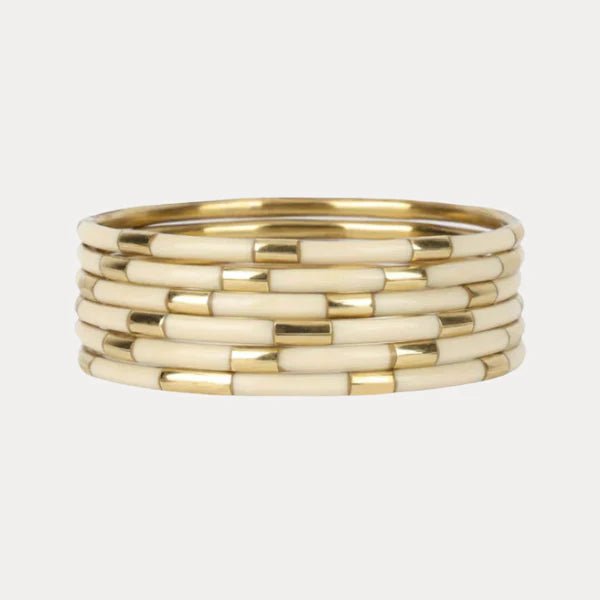 BuDhaGirl Ash Veda Bangles - Set of 6 - Blush & Cactus
