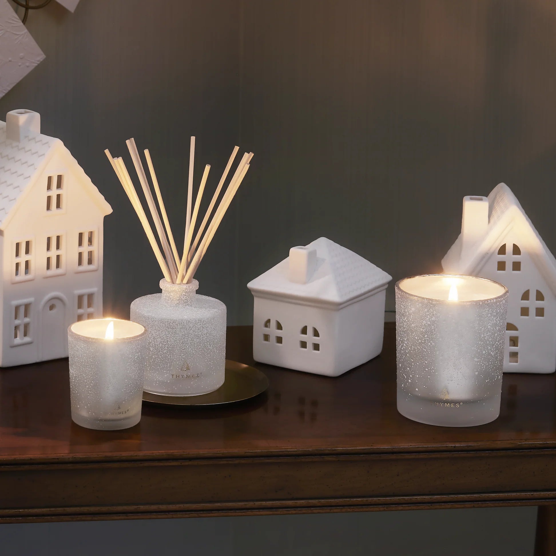 Thymes Frasier Fir Flocked Petite Reed Diffuser