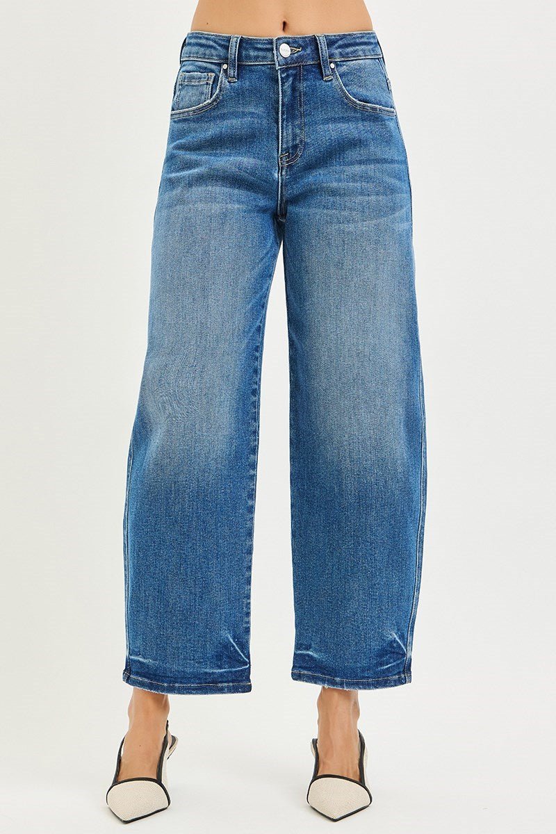 Risen Slouchy Cropped Barrel Jeans - Blush & Cactus