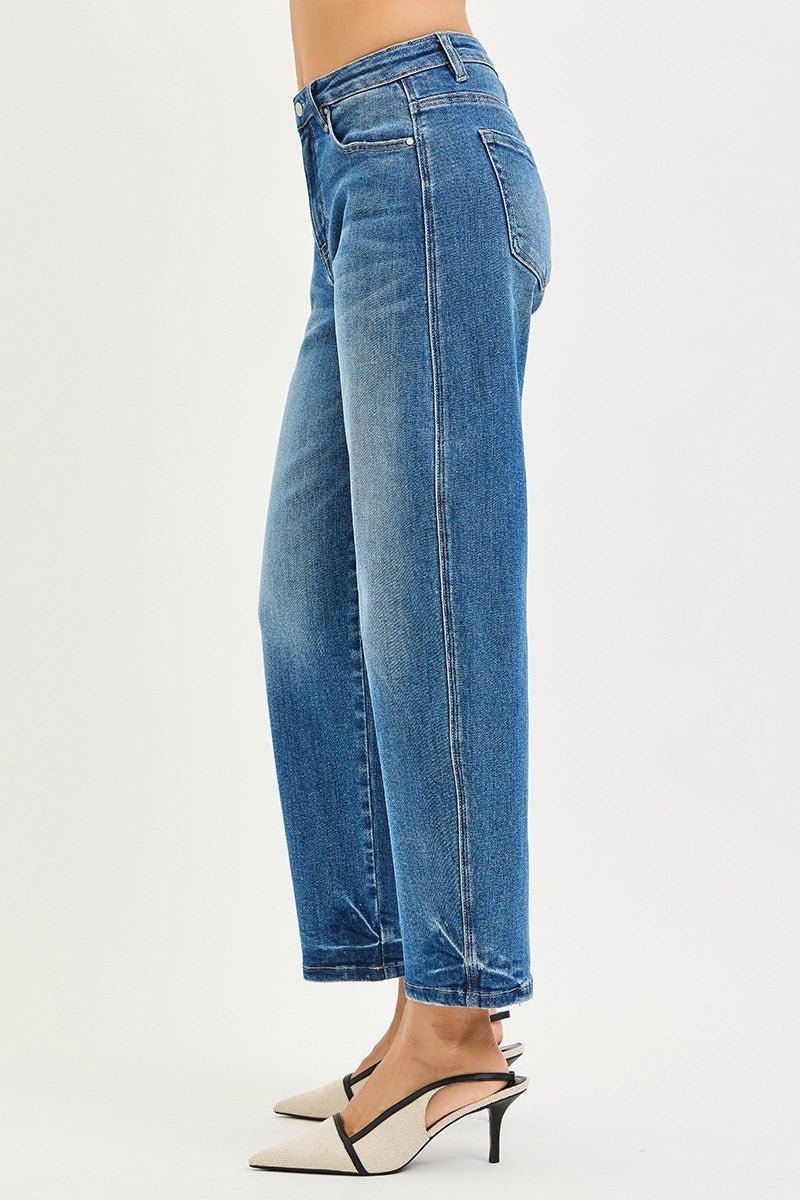 Risen Slouchy Cropped Barrel Jeans - Blush & Cactus