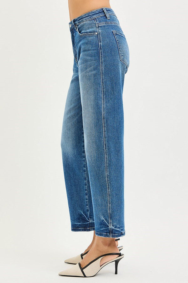 Risen Slouchy Cropped Barrel Jeans - Blush & Cactus
