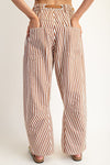 eesome Striped Drawstring Barrel Pants