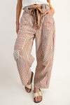 eesome Striped Drawstring Barrel Pants