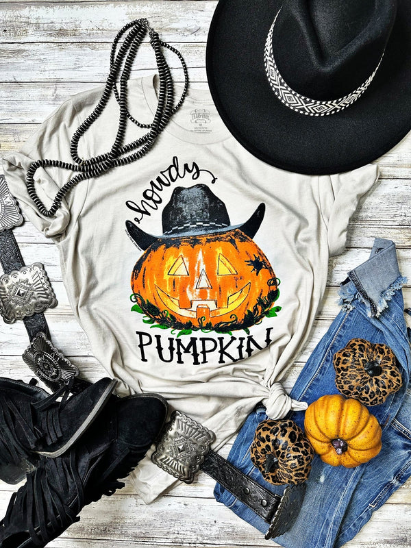 SALE Howdy Pumpkin Tee - Blush & Cactus