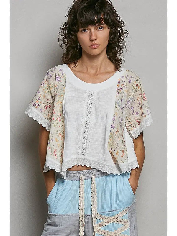 POL Petal Breeze Top - Blush & Cactus