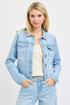 Risen Irregular Fray Hemmed Jacket - Blush & Cactus