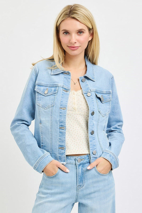 Risen Irregular Fray Hemmed Jacket - Blush & Cactus