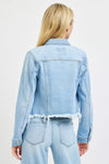 Risen Irregular Fray Hemmed Jacket - Blush & Cactus