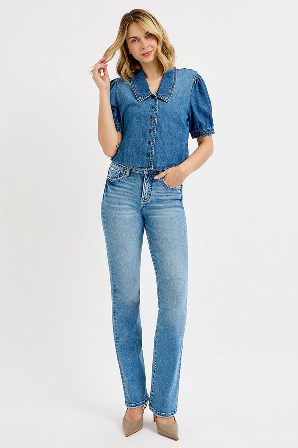Risen Jeans Tummy Control High Rise Straight Jeans