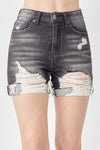 Risen Heavy Distressed Mid Thigh Shorts