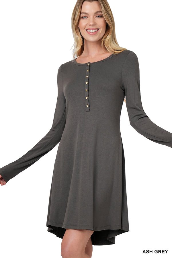 Black Friday Doorbuster Long Sleeve Button Down Dress - 2 Colorsi