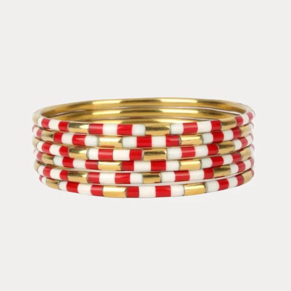 BuDhaGirl Veda Bangles - Set of 6 - Blush & Cactus